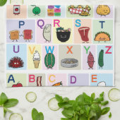 Linge De Cuisine L'alphabet d'ABC apprenant les nourritures (Plié)