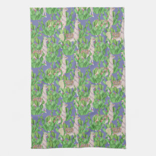 Linge De Cuisine Lama d'aquarelle et motif de Catus