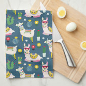 Linge De Cuisine Lamas dans le motif de lunettes de soleil (Quart Plié)