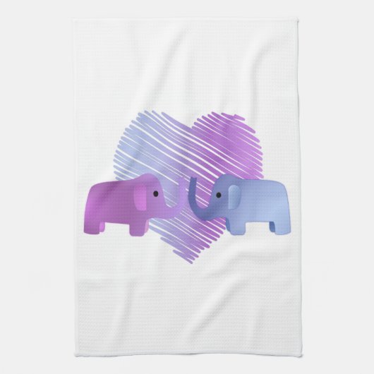 Linge De Cuisine L'amour des éléphants (Vertical)