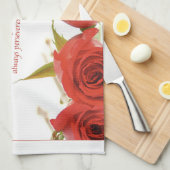 Linge De Cuisine L'amour est une rose rouge patiente (Quart Plié)