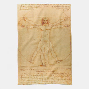 Linge De Cuisine L'anatomie humaine, Vitruvien par Léonard de Vinci