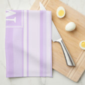 Linge De Cuisine Landes lilas monogrammes (Quart Plié)