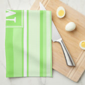 Linge De Cuisine Landes vertes de chaux monogrammes (Quart Plié)