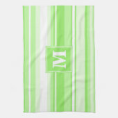 Linge De Cuisine Landes vertes de chaux monogrammes (Vertical)