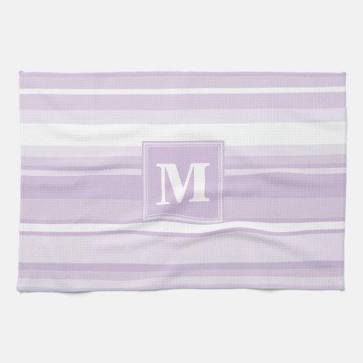 Linge De Cuisine Landes violettes de chardon monogramme (Horizontal)