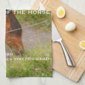 Linge De Cuisine L'année du Cheval, citation 2026  (Quart Plié)