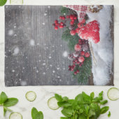 Linge De Cuisine Lanterne aux bougies de Noël (Plié)