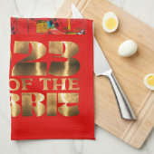 Linge De Cuisine Lanternes Rouge or chinois Nouvel An du lapin (Quart Plié)