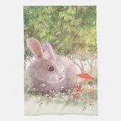 Linge De Cuisine Lapin avec Fleurs (Vertical)