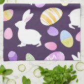 Linge De Cuisine lapin avec oeufs de pâques (Plié)