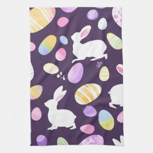 Linge De Cuisine lapin avec oeufs de pâques