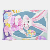Linge De Cuisine lapin avec oeufs de pâques (Horizontal)