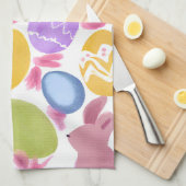 Linge De Cuisine lapin avec oeufs de Pâques (Quart Plié)