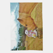 Linge De Cuisine Lapin blanc et Cheval jaune (Vertical)
