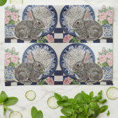 Linge De Cuisine Lapin Bunny Dedham Delft Ferme Rustique Cute (Plié)