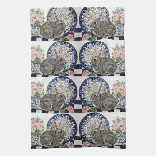 Linge De Cuisine Lapin Bunny Dedham Delft Ferme Rustique Cute (Vertical)