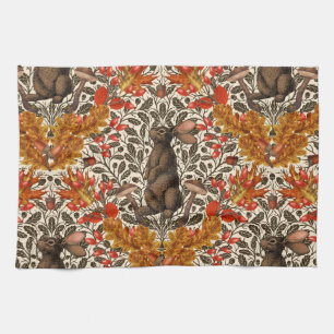 Linge De Cuisine Lapin d'automne sur blanc