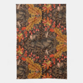 Linge De Cuisine Lapin d'automne sur brun (Vertical)