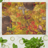 Linge De Cuisine Lapin d'automne sur ocre (Plié)