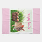 Linge De Cuisine Lapin de Pâques Classique et Panier de Fêtes / Ros (Horizontal)