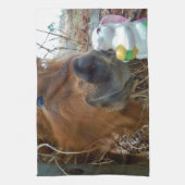 Linge De Cuisine Lapin de Pâques et cheval Brown (Vertical)