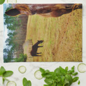 Linge De Cuisine Lapin de Pâques et cheval Brown (Plié)