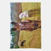 Linge De Cuisine Lapin de Pâques et cheval Brown (Vertical)