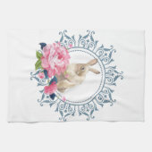 Linge De Cuisine Lapin de Pâques Floral (Horizontal)