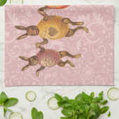 Linge De Cuisine Lapin de Pâques Œufs Dansants (Plié)