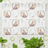 Linge De Cuisine Lapin de Pâques sur un nid d'oeufs (Plié)