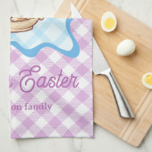 Linge De Cuisine Lapin de Pâques Théière Gingham  (Quart Plié)