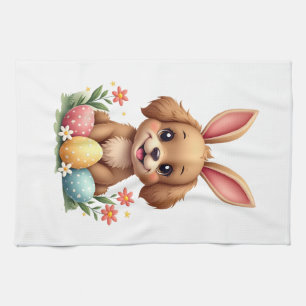 Linge De Cuisine Lapin de Pâques Vintage Chien Illustration de chio