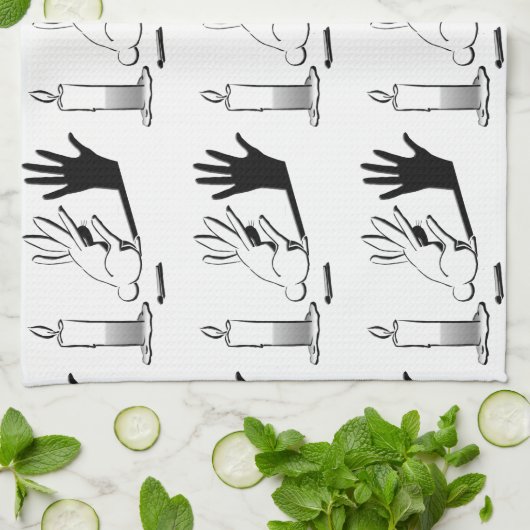 Linge De Cuisine Lapin d'ombre par LightIllusions.com (Plié)