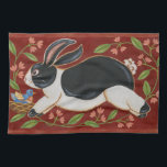 Linge De Cuisine Lapin Folk<br><div class="desc">Obtenez cette oeuvre d'art moderne aujourd'hui avec un arrière - plan marron et rouge. Cette oeuvre d'art contient un lapin noir et blanc qui semble courir. Les détails de cette image sont très nets et très vifs. C'est une oeuvre d'art contemporain qui conviendra parfaitement à tous les thèmes folkloriques que...</div>