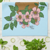 Linge De Cuisine Lapin Lapin Fleurs roses (Plié)