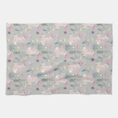 Linge De Cuisine lapin mignon avec fleurs et papillons (Horizontal)