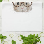 Linge De Cuisine Lapin Mignon Visage de Léopard Coquette Lunettes (Plié)