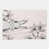 Linge De Cuisine Lapin rose clair Floral Pâques (Horizontal)