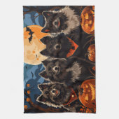Linge De Cuisine Lapphund finlandais Halloween Éffrayant (Vertical)