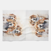 Linge De Cuisine L'aquarelle du chien de beagle Lover (Horizontal)