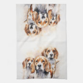 Linge De Cuisine L'aquarelle du chien de beagle Lover (Vertical)