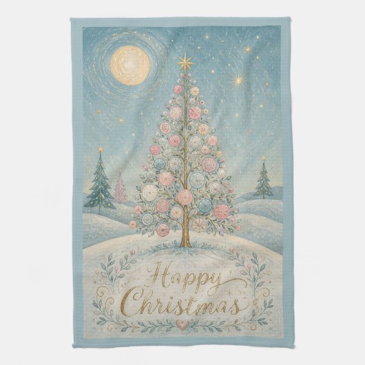 Linge De Cuisine L'Arbre du Solstice Pastel (Vertical)