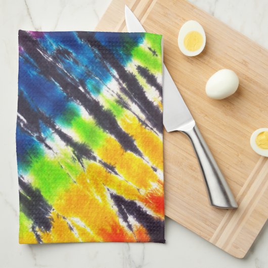 Linge De Cuisine L'arc-en-ciel teignent en nouant (Quart Plié)