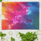 Linge De Cuisine L'arc-en-ciel teignent en nouant (Plié)