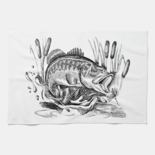 Linge De Cuisine Largemouth Bass (Horizontal)