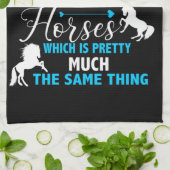 Linge De Cuisine L'argent peut acheter des chevaux bleu (Plié)