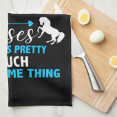 Linge De Cuisine L'argent peut acheter des chevaux bleu (Quart Plié)