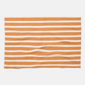 Linge De Cuisine Larges bandes orange et blanc (Horizontal)