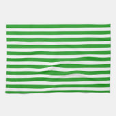 Linge De Cuisine Larges Bandes Vertes et Blanches (Horizontal)